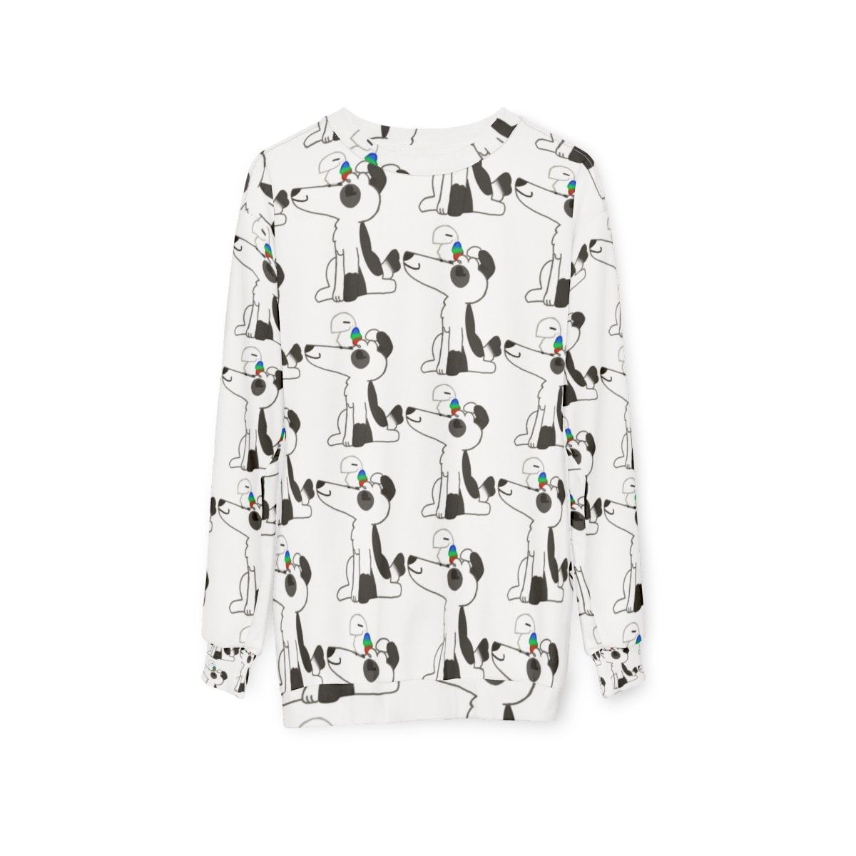 Dog and bird print sweatshirt - hanging