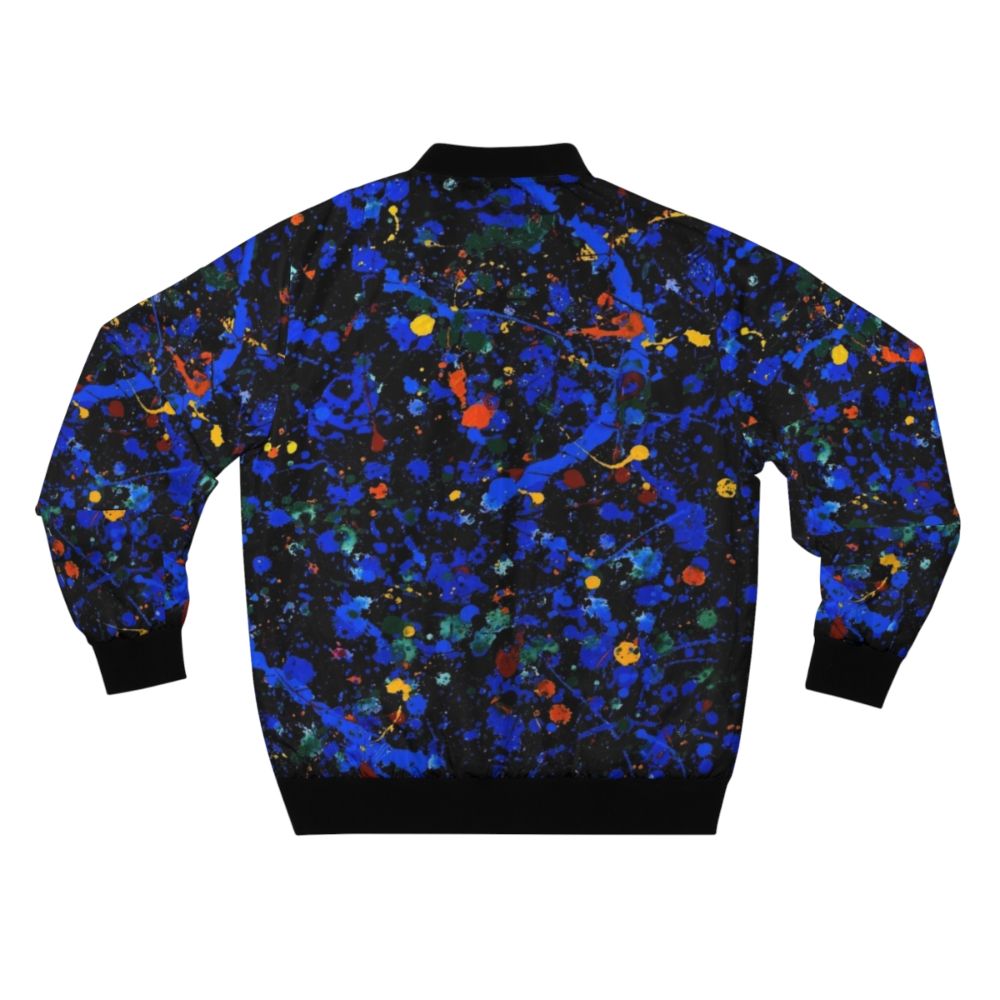 Abstract art bomber jacket featuring a Jackson Pollock-inspired design - Back