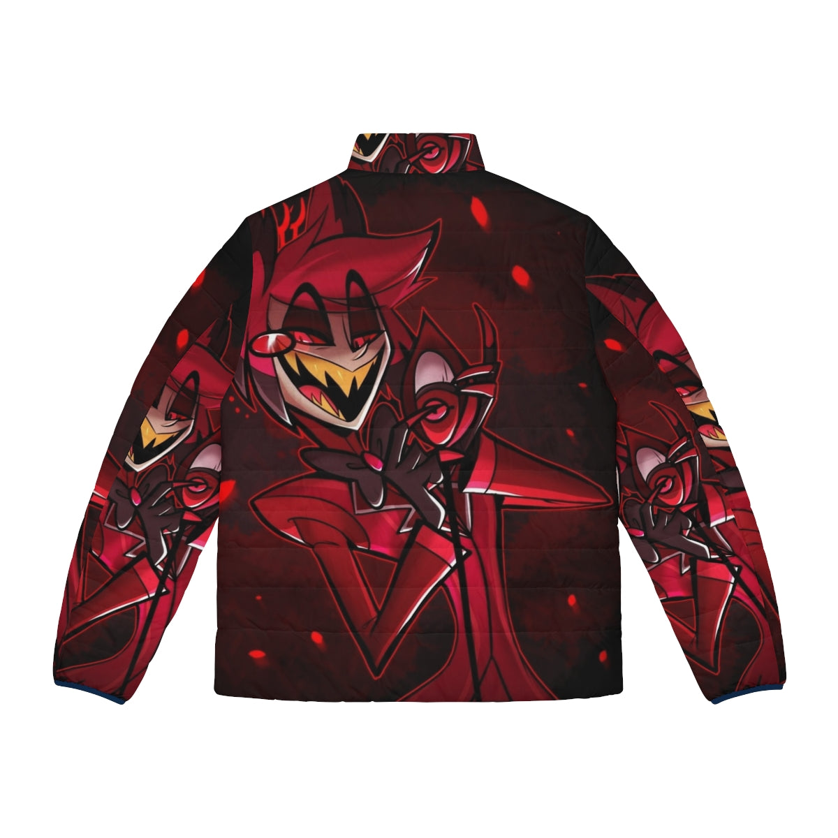 Hazbin Hotel Alastor Puffer Jacket featuring the iconic character design - Back