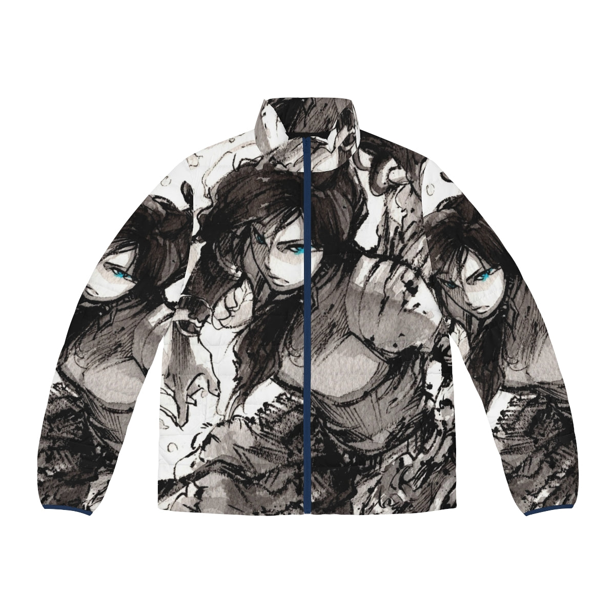 Korra Ink Study Avatar Puffer Jacket featuring elements of the four nations