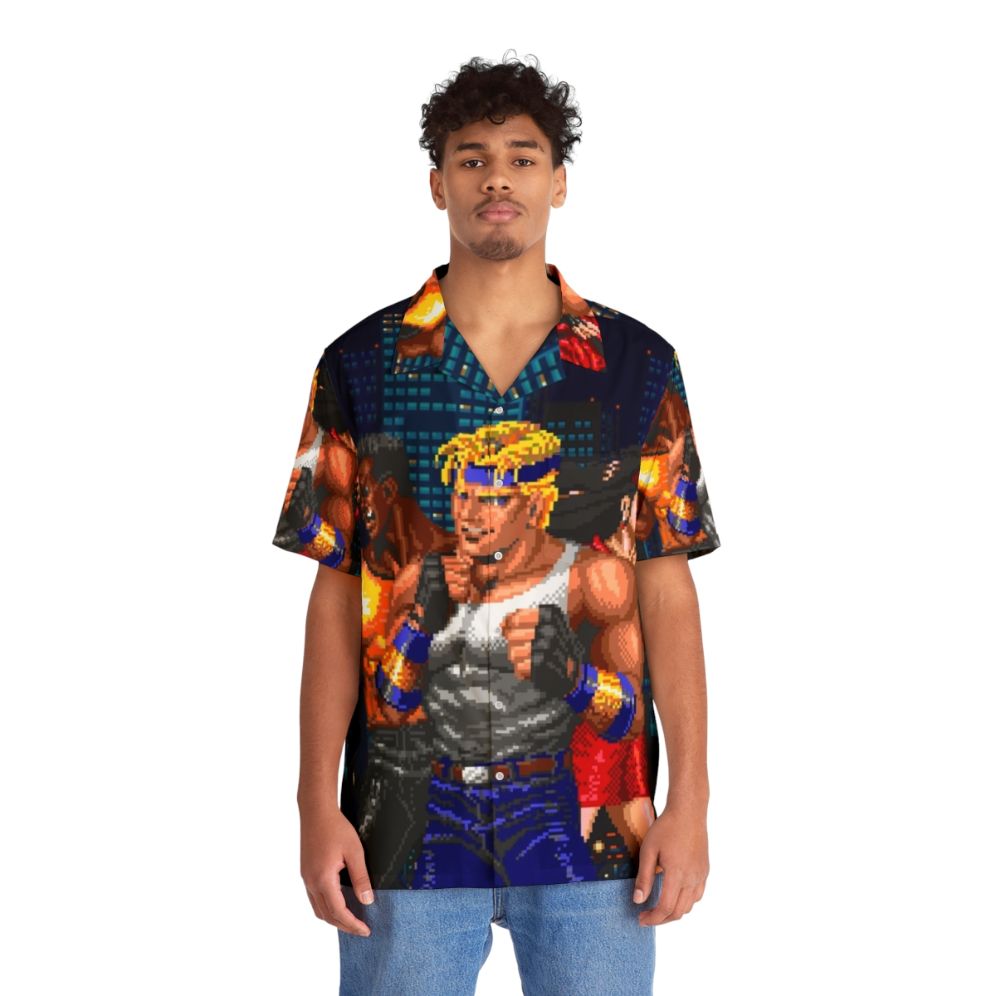 Streets of Rage Trio Hawaiian Shirt with Axel, Blaze, and Adam - People Front