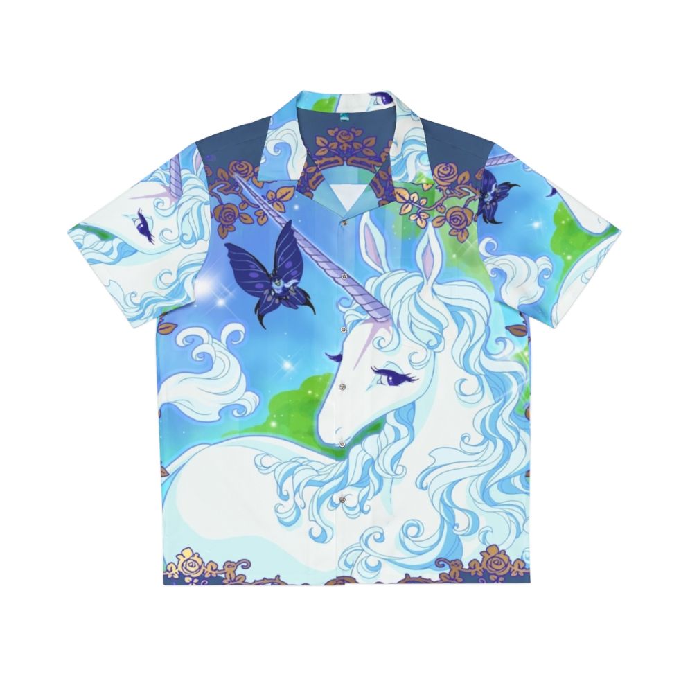 Tropical hawaiian shirt with fantasy unicorn design