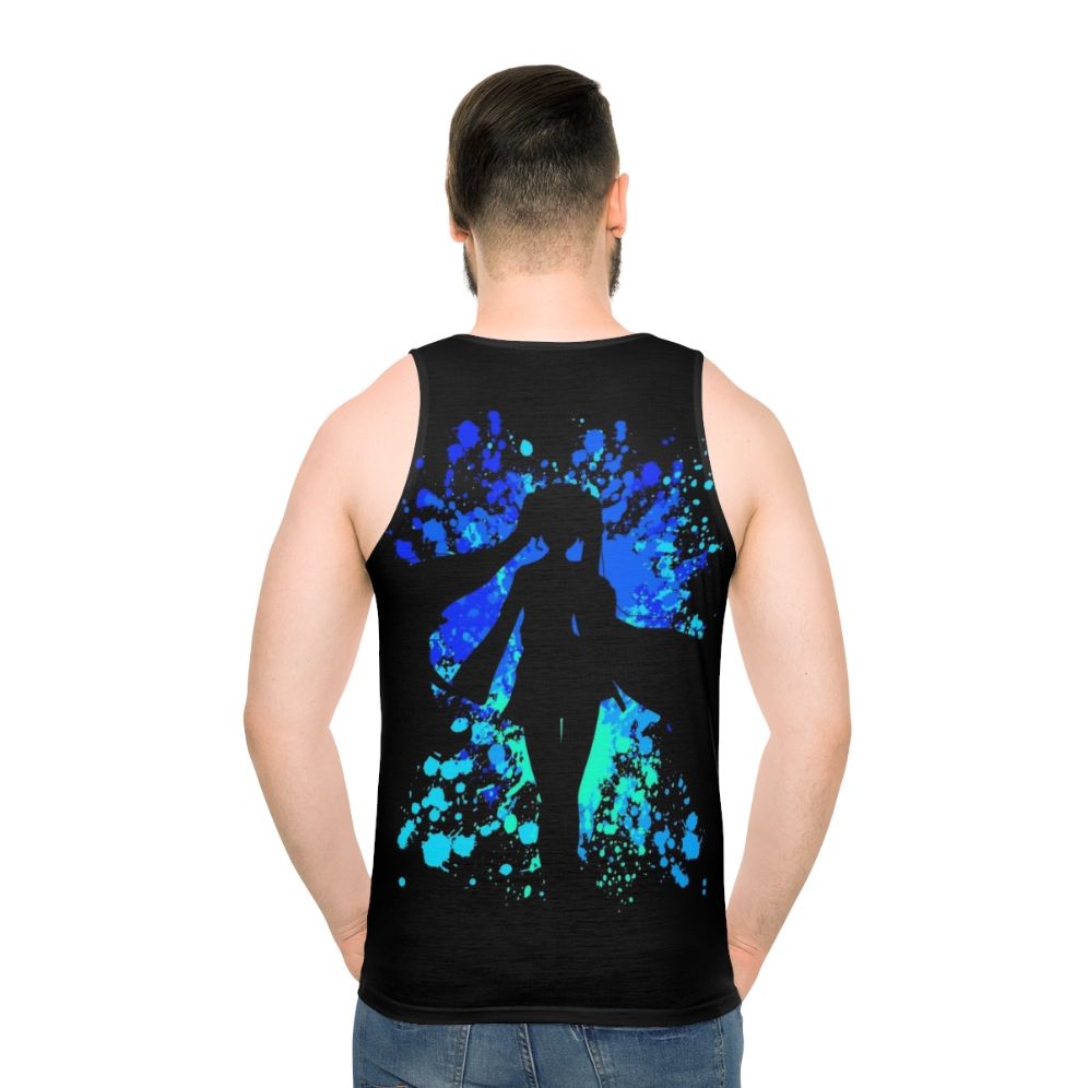 Vocaloid inspired paint splatter unisex tank top - men back