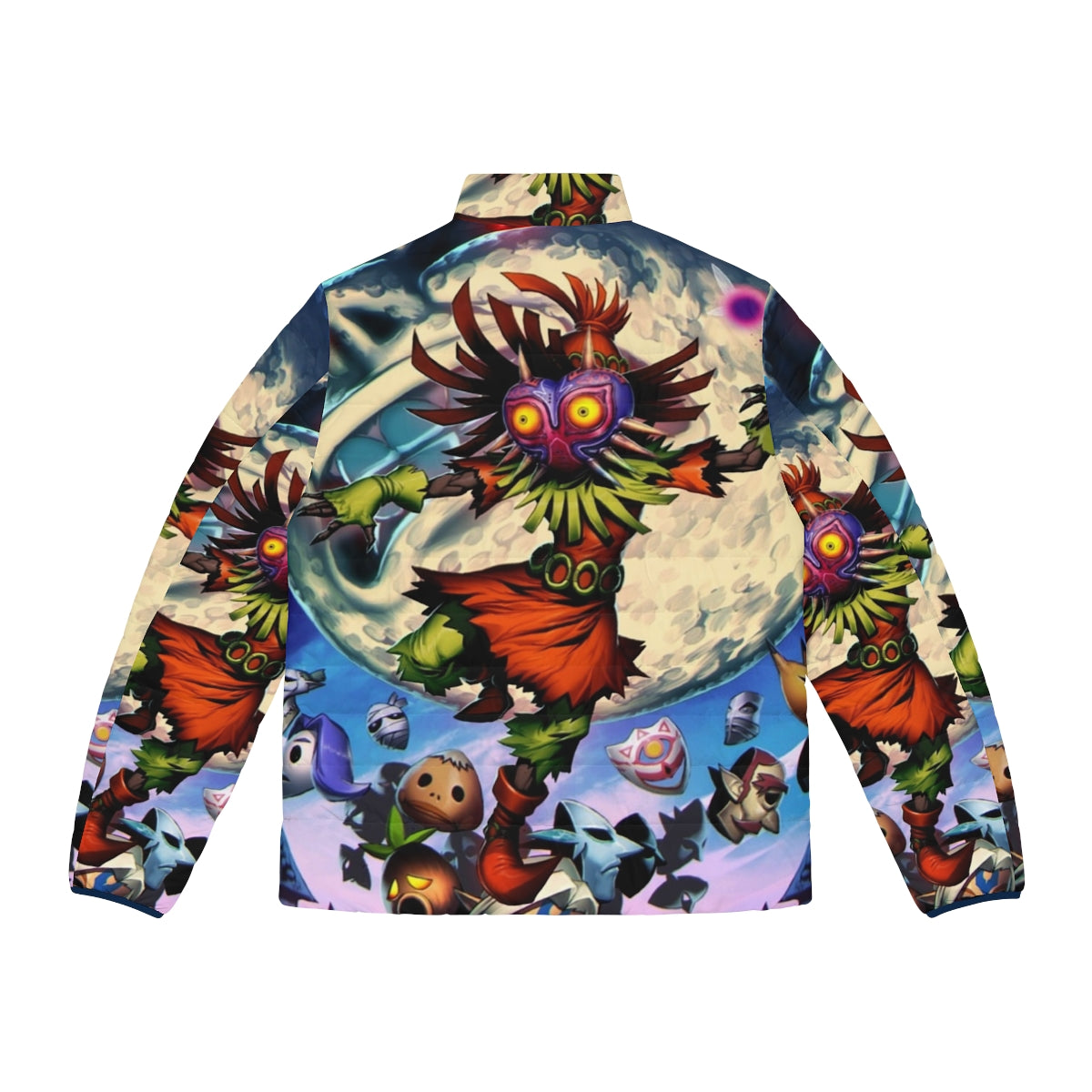 Majora's Mask puffer jacket featuring iconic video game design - Back