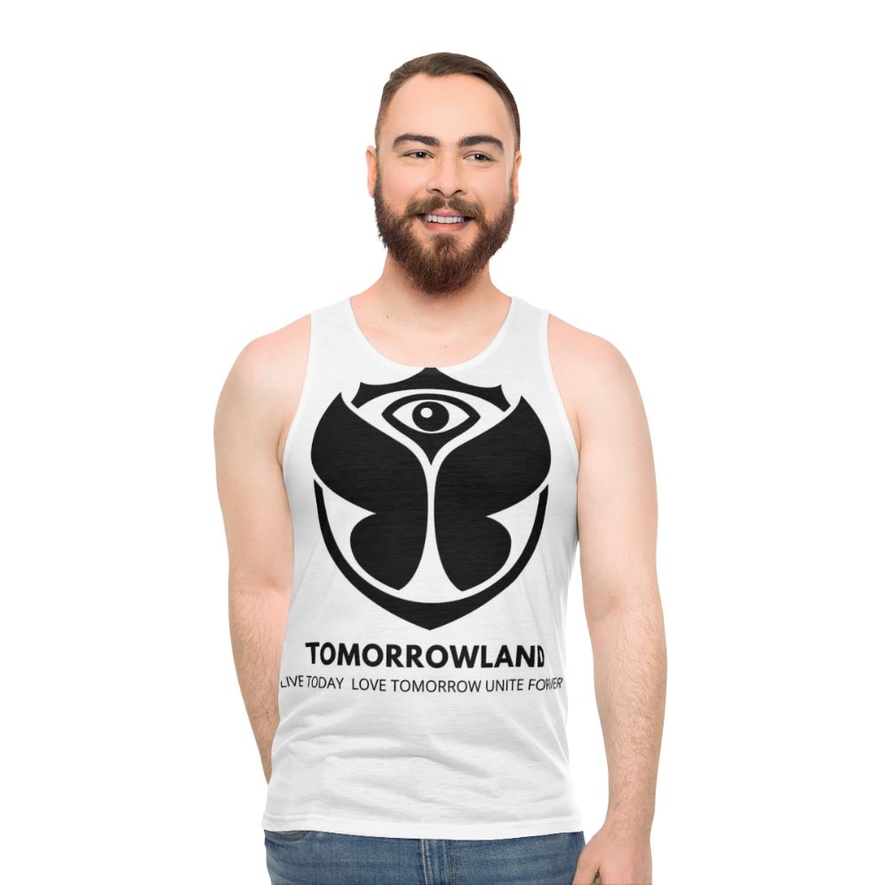 Tomorrowland Unisex Tank Top with EDM Festival Design - men