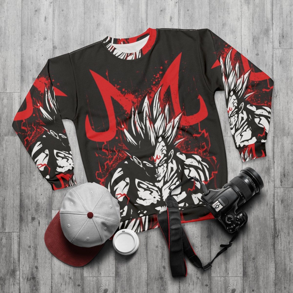 Majin Vegeta Sweatshirt - flat lay