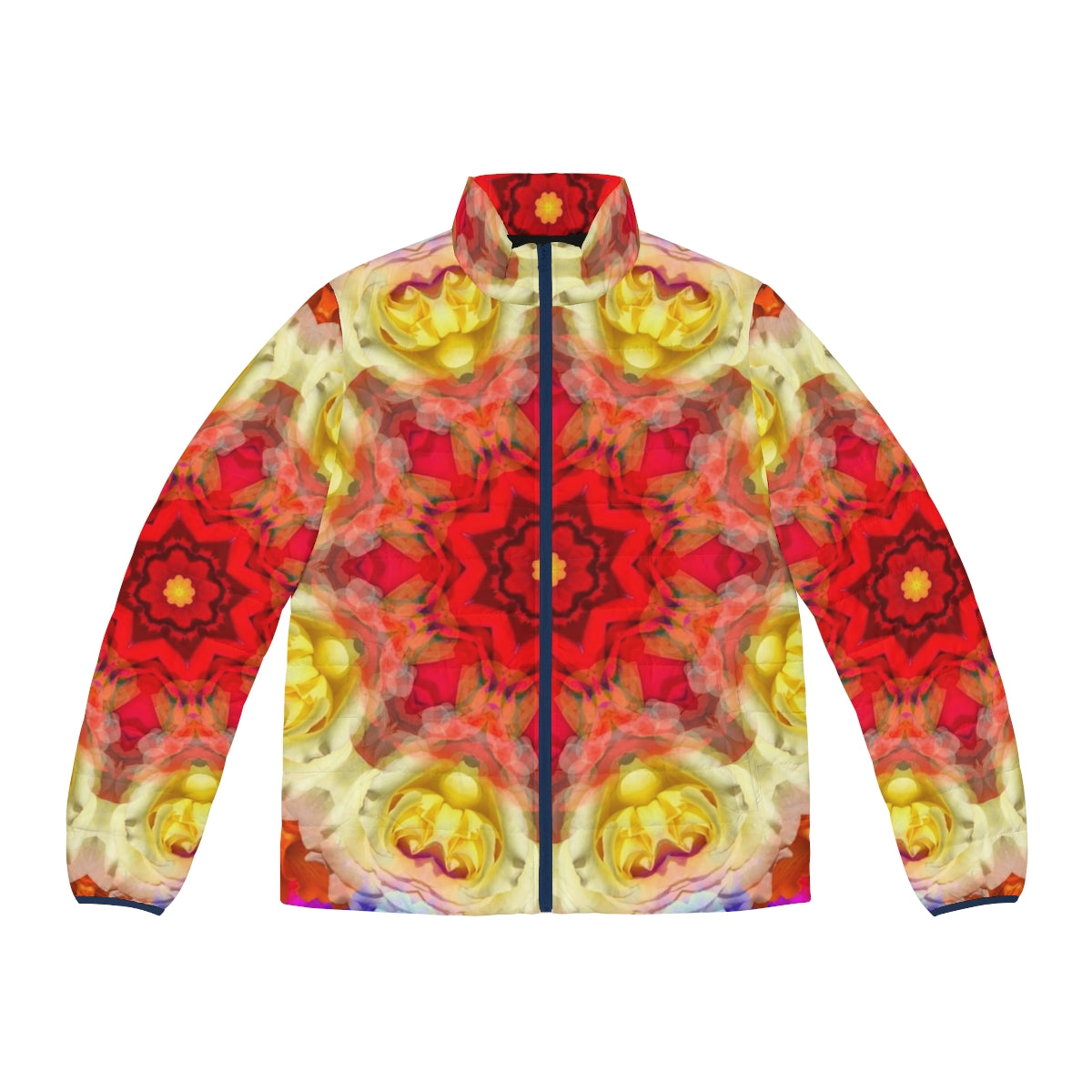 Rose Star Of The Eighth Ray Puffer Jacket with spiritual and transcendent design