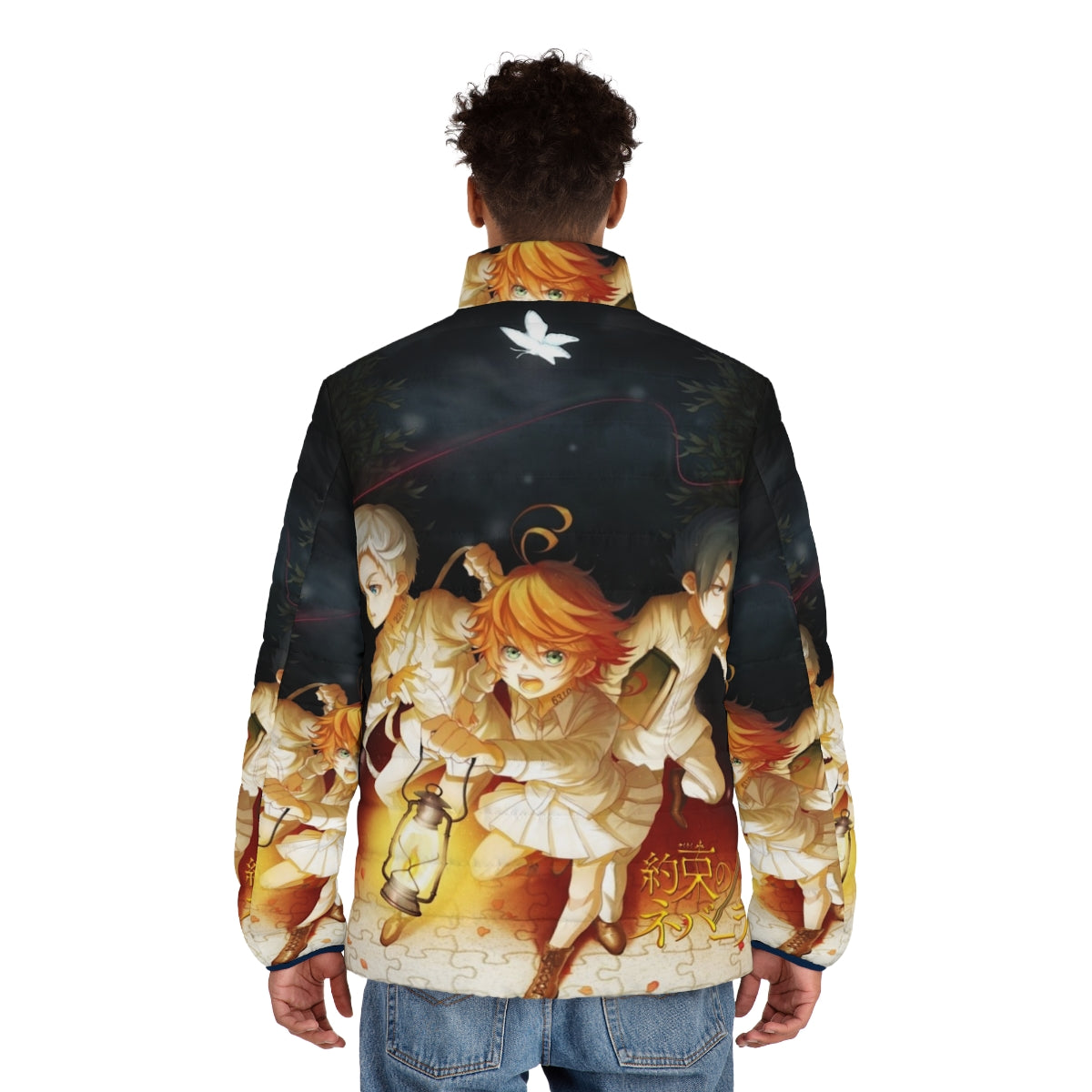 The Promised Neverland Yakusoku No Neb Rando Anime Puffer Jacket - men back