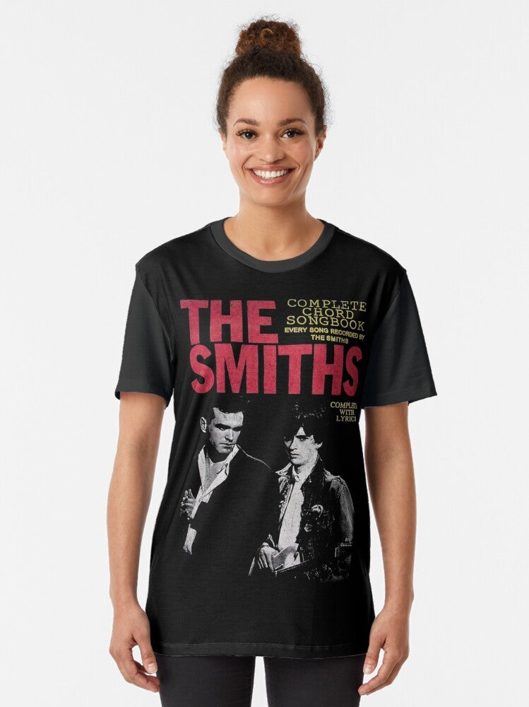 The Smiths 'The Queen Is Dead' graphic t-shirt featuring a minimalist design with the album title and band name - Women