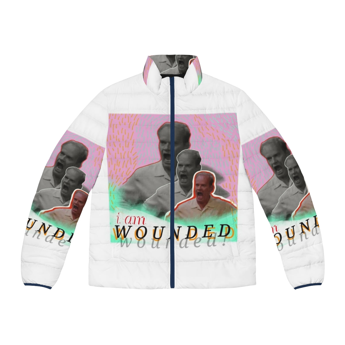 Wounded Frasier Crane puffer jacket featuring official fan art