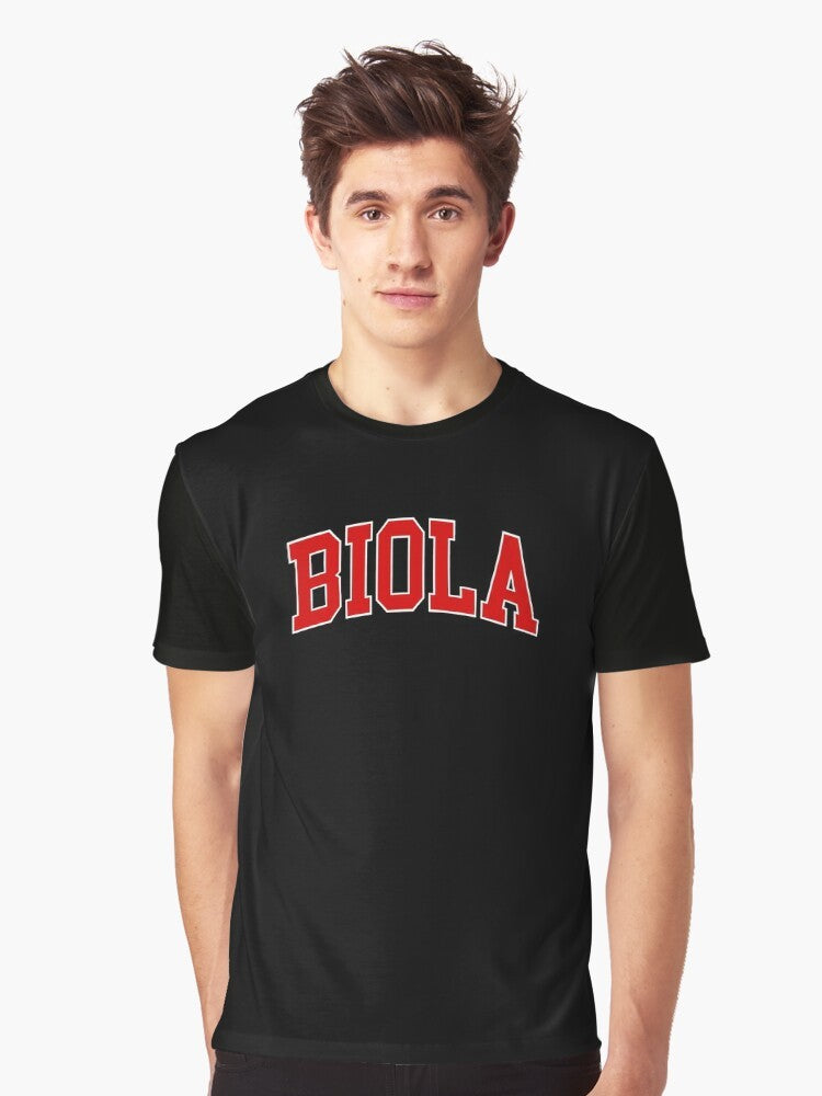 Biola University College Font Curved Graphic T-Shirt - Men