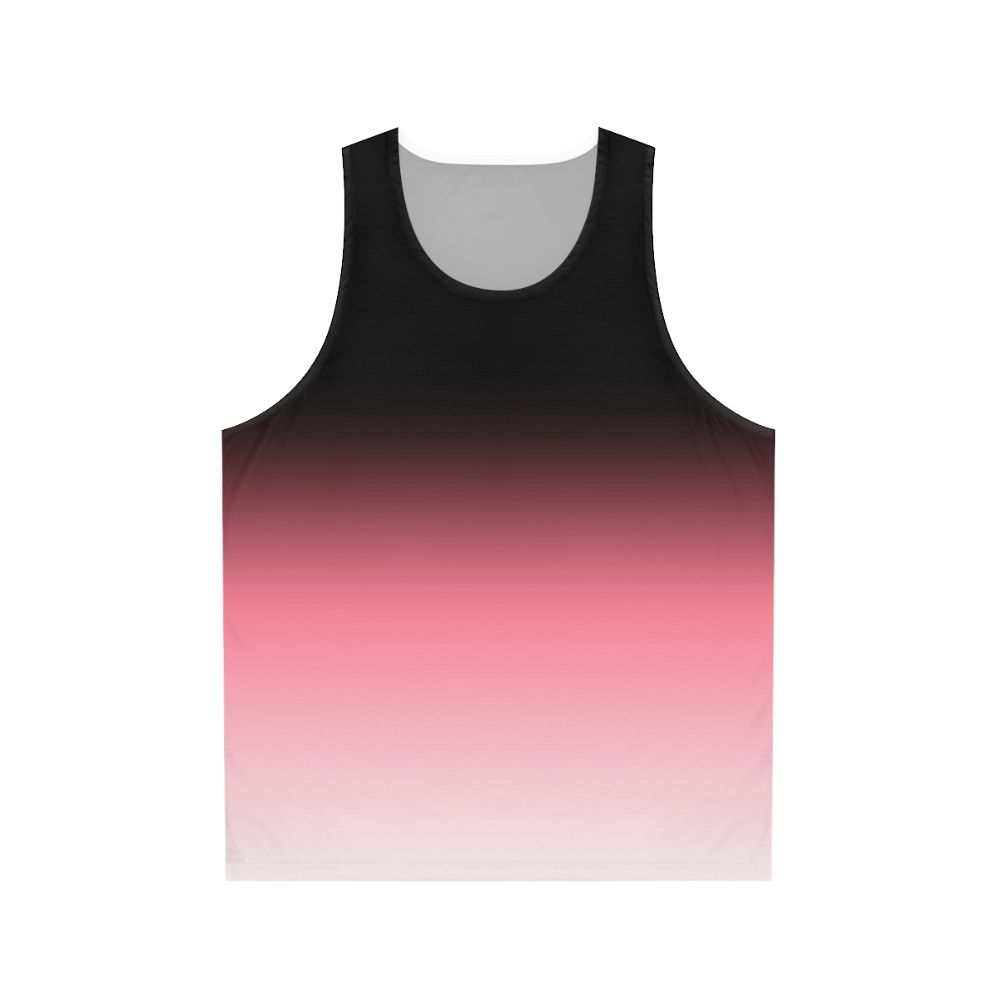 Black, pink, and white ombre dip dye unisex tank top