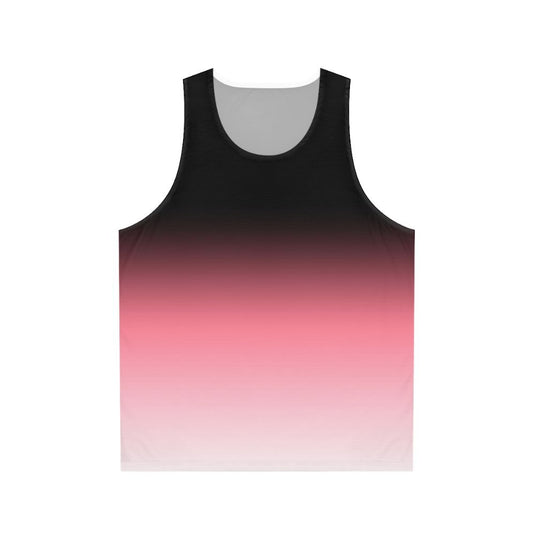 Black, pink, and white ombre dip dye unisex tank top