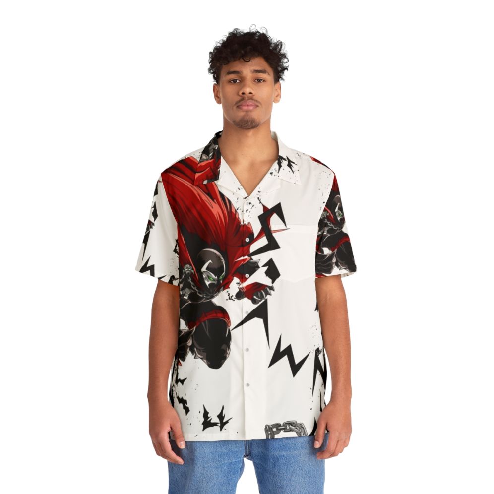 Spawn Inspired Hawaiian Shirt with Sublime White Design - People Front