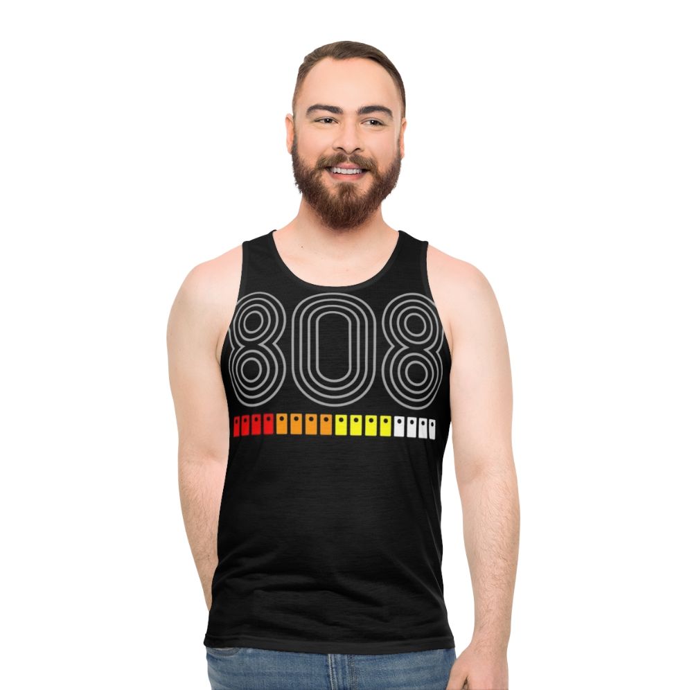 808 Unisex Tank Top with Electronic Music and Dance Inspired Design - men