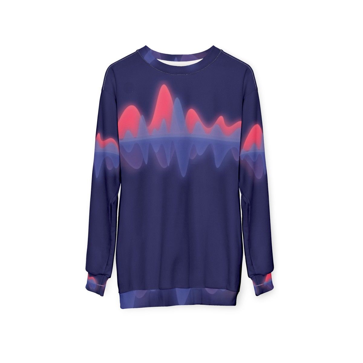 Audio Wave Sweatshirt with Colorful Sound Wave Pattern - hanging