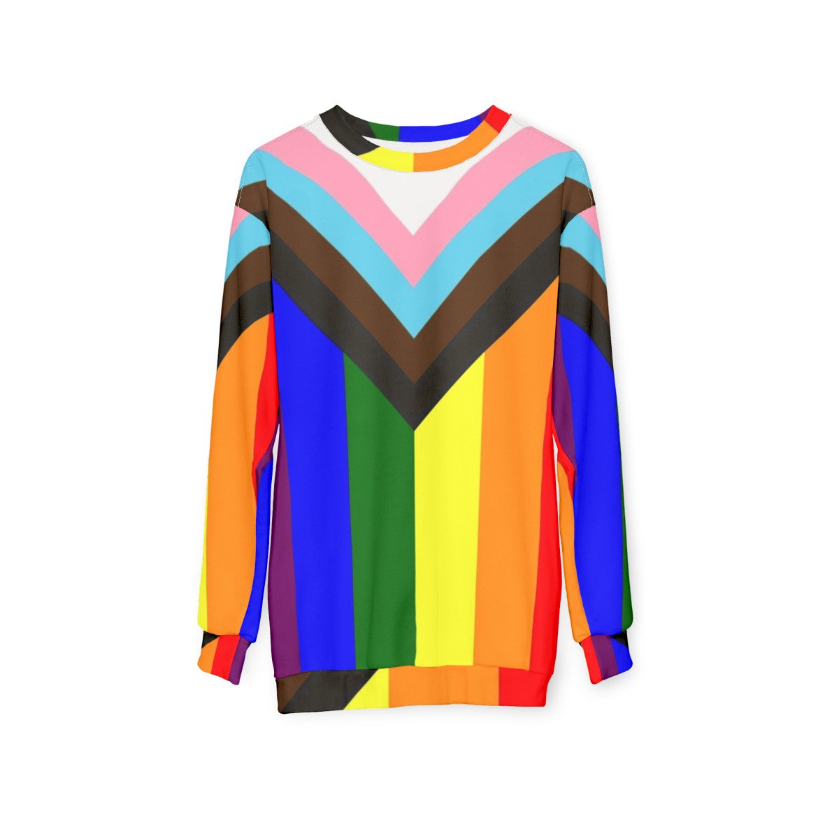 Progress Pride Flag Sweatshirt - LGBTQ+ Clothing - hanging