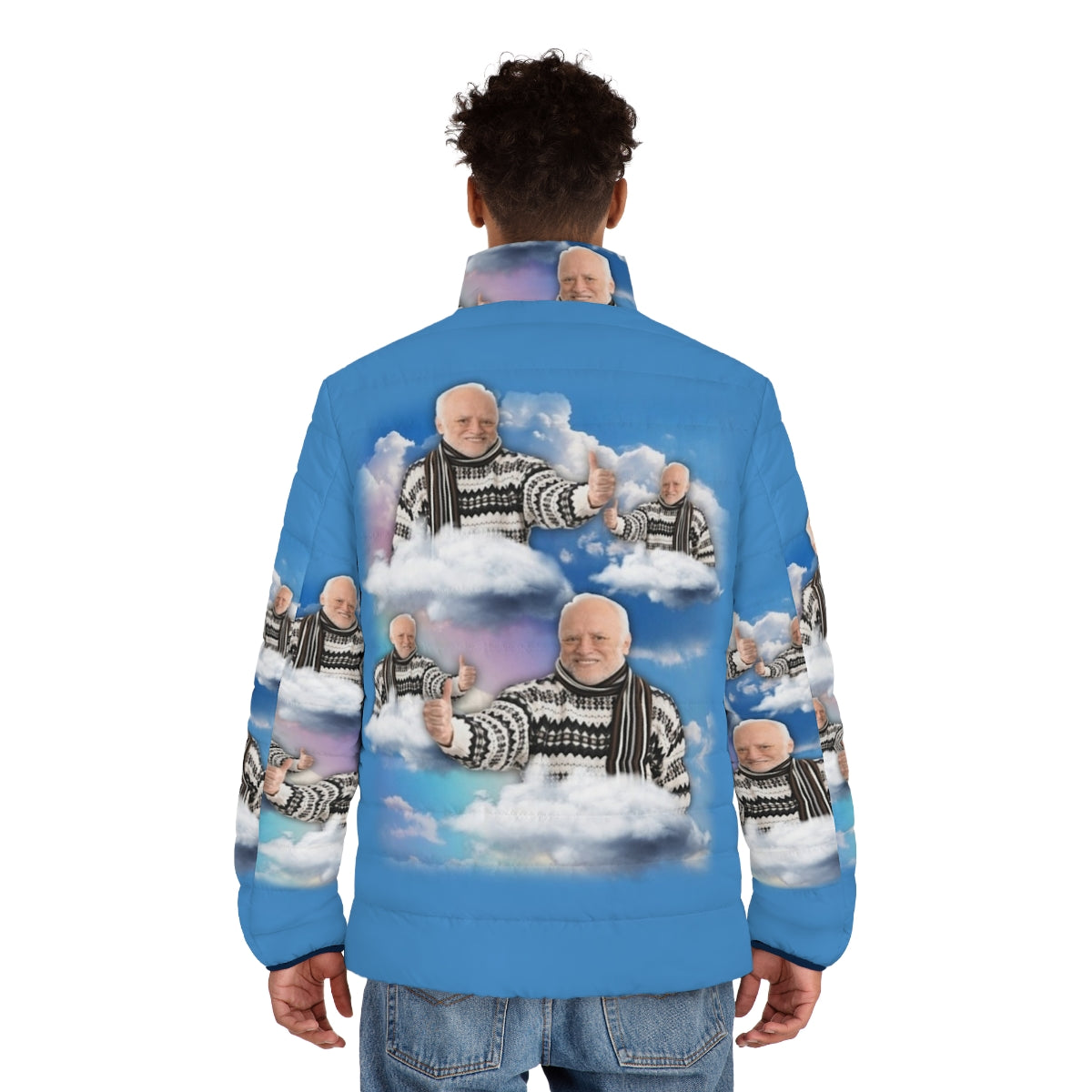 HAROLD Puffer Jacket - Embrace the Meme with This Funny and Stylish Outerwear - men back