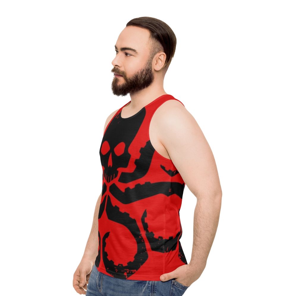 Hydra Badge Marvel Superhero Black Unisex Tank Top - men side