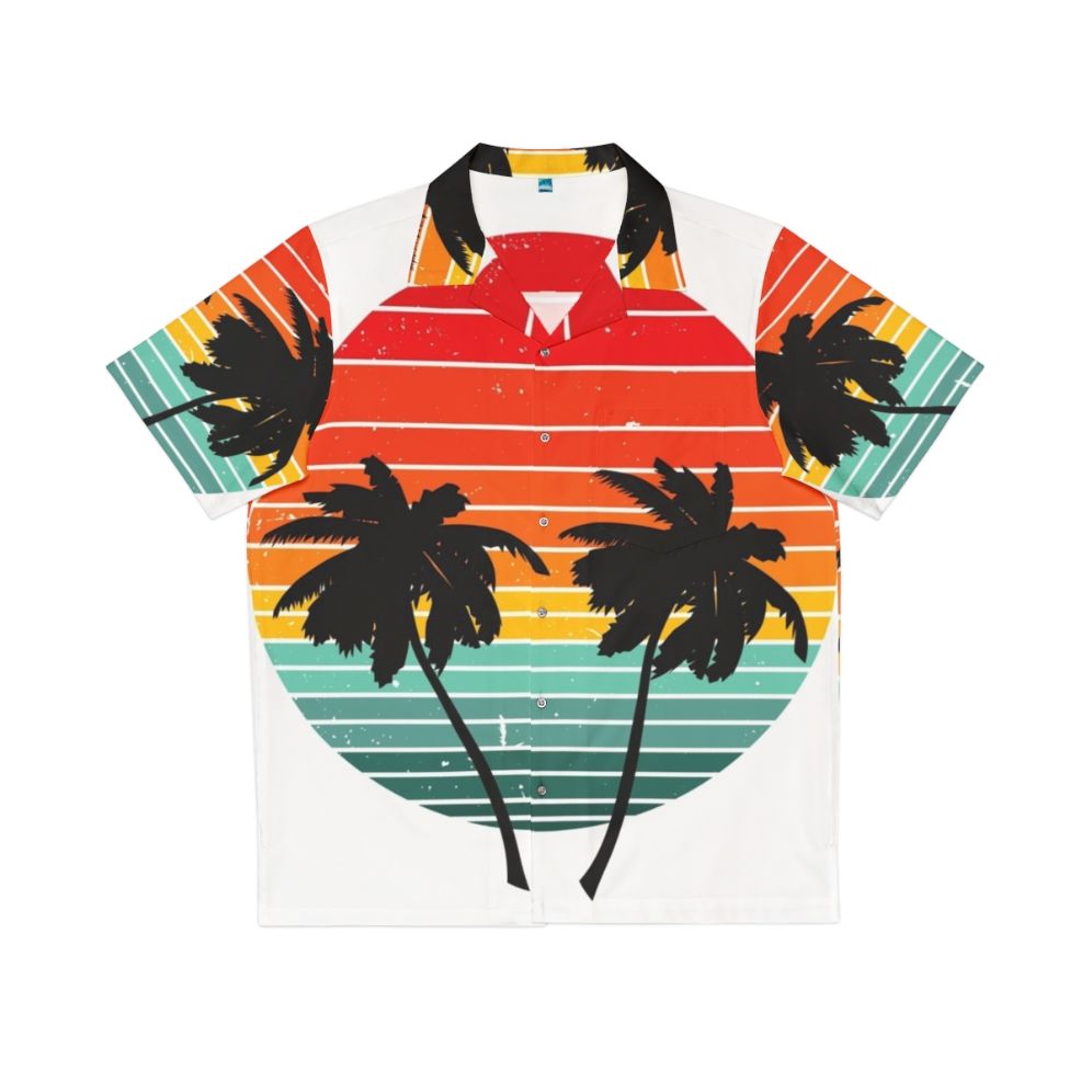 Vibrant black Hawaiian shirt with colorful tropical design