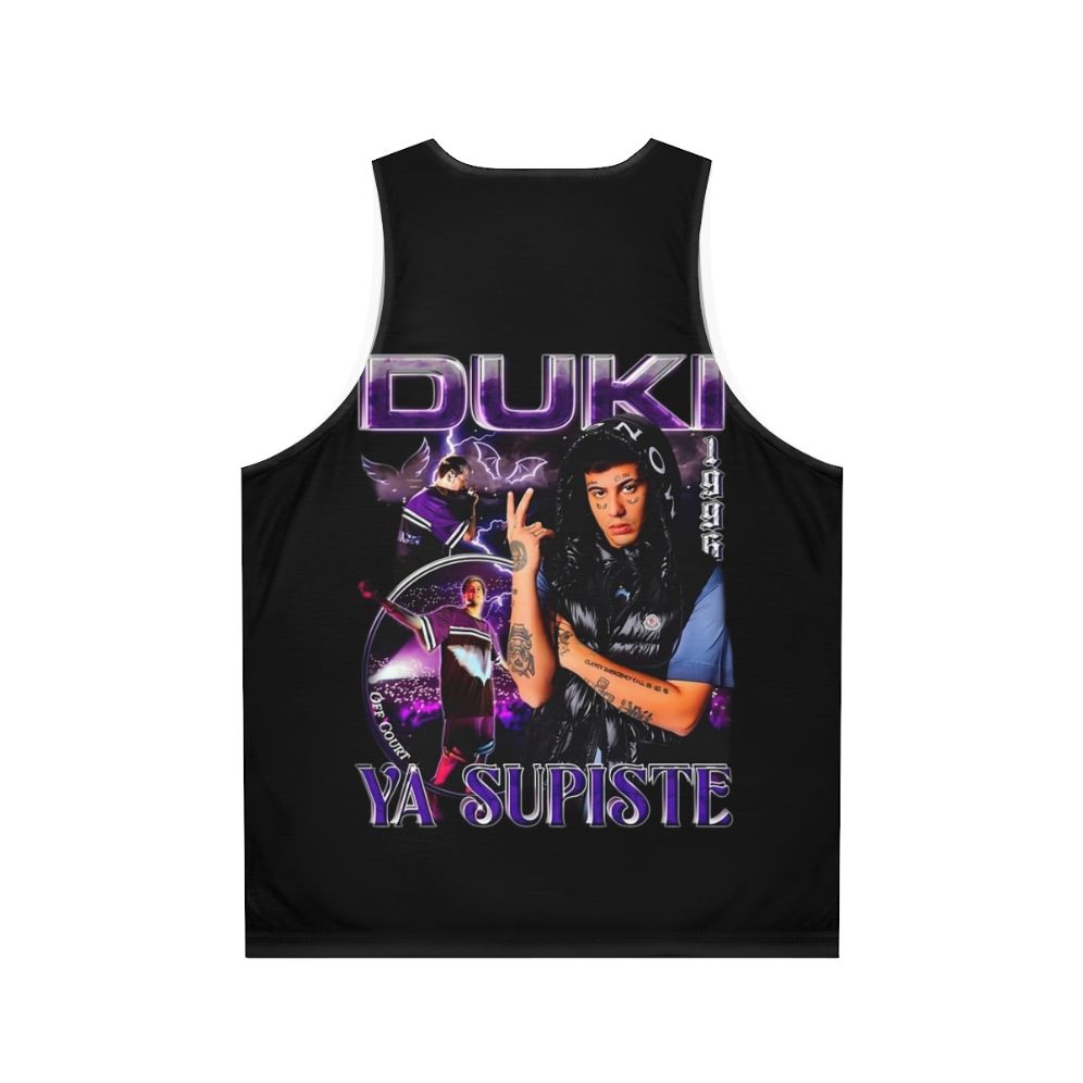 Duki Unisex Tank Top with Argentine Hip-Hop Inspired Design - Back