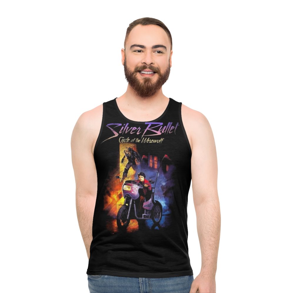 Unisex metallic graphic tank top - men