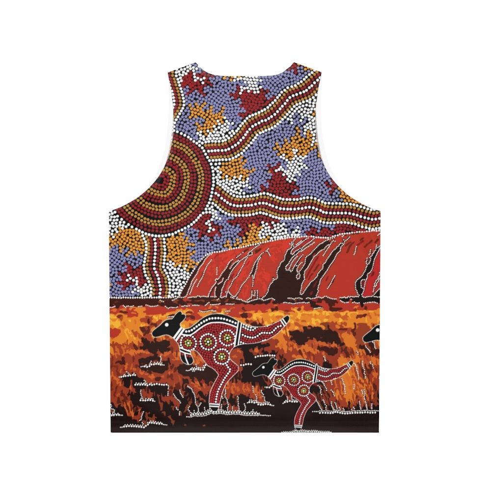 Authentic Aboriginal Art Uluru Tank Top - Back