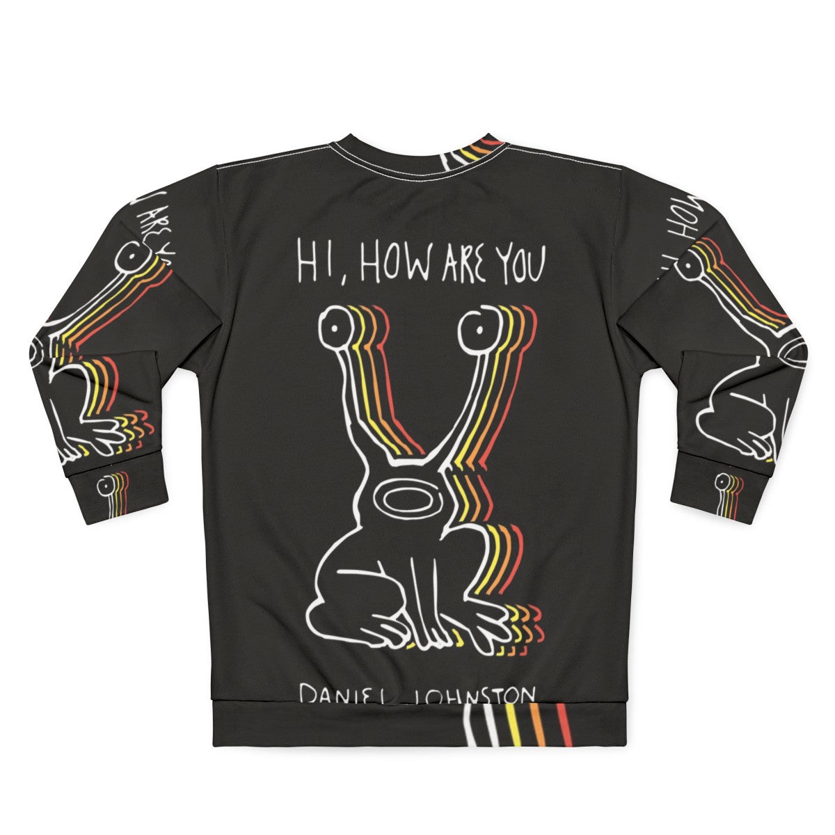 Vintage-style Daniel Johnston "Hi, How Are You?" graphic sweatshirt - Back