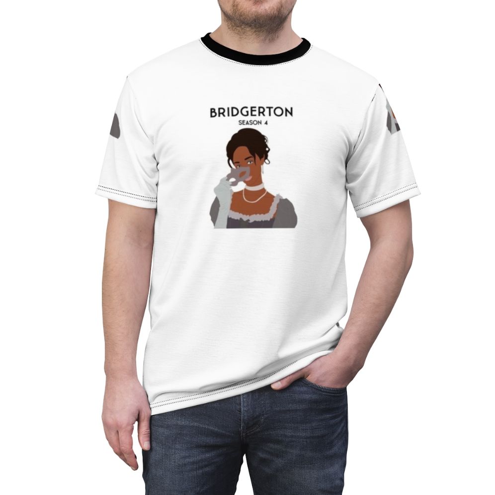 Bridgerton inspired t-shirt featuring Benedict Bridgerton and Sophie Beckett from the Netflix series - men front