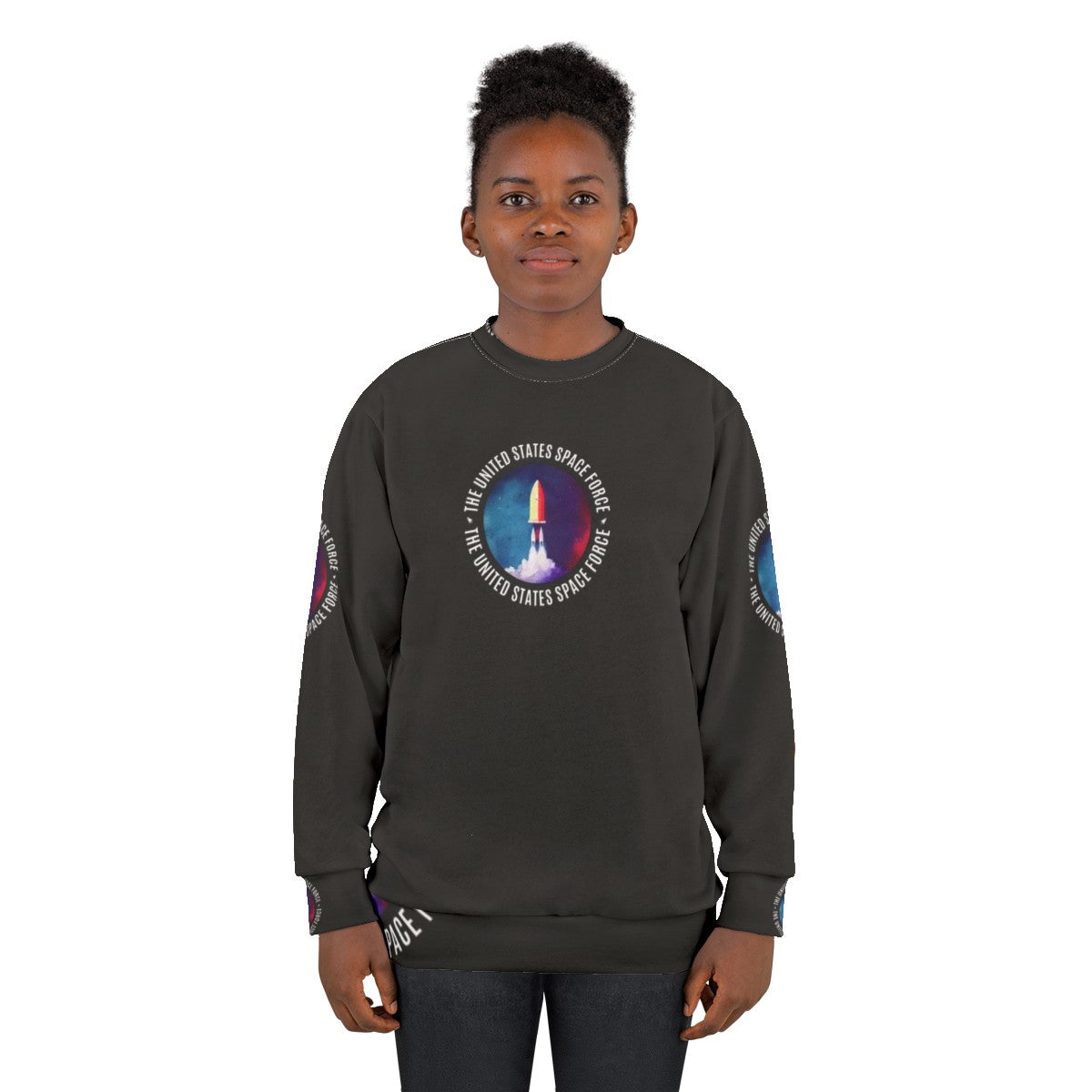 Colorful Space Force Rocket Logo Sweatshirt - women