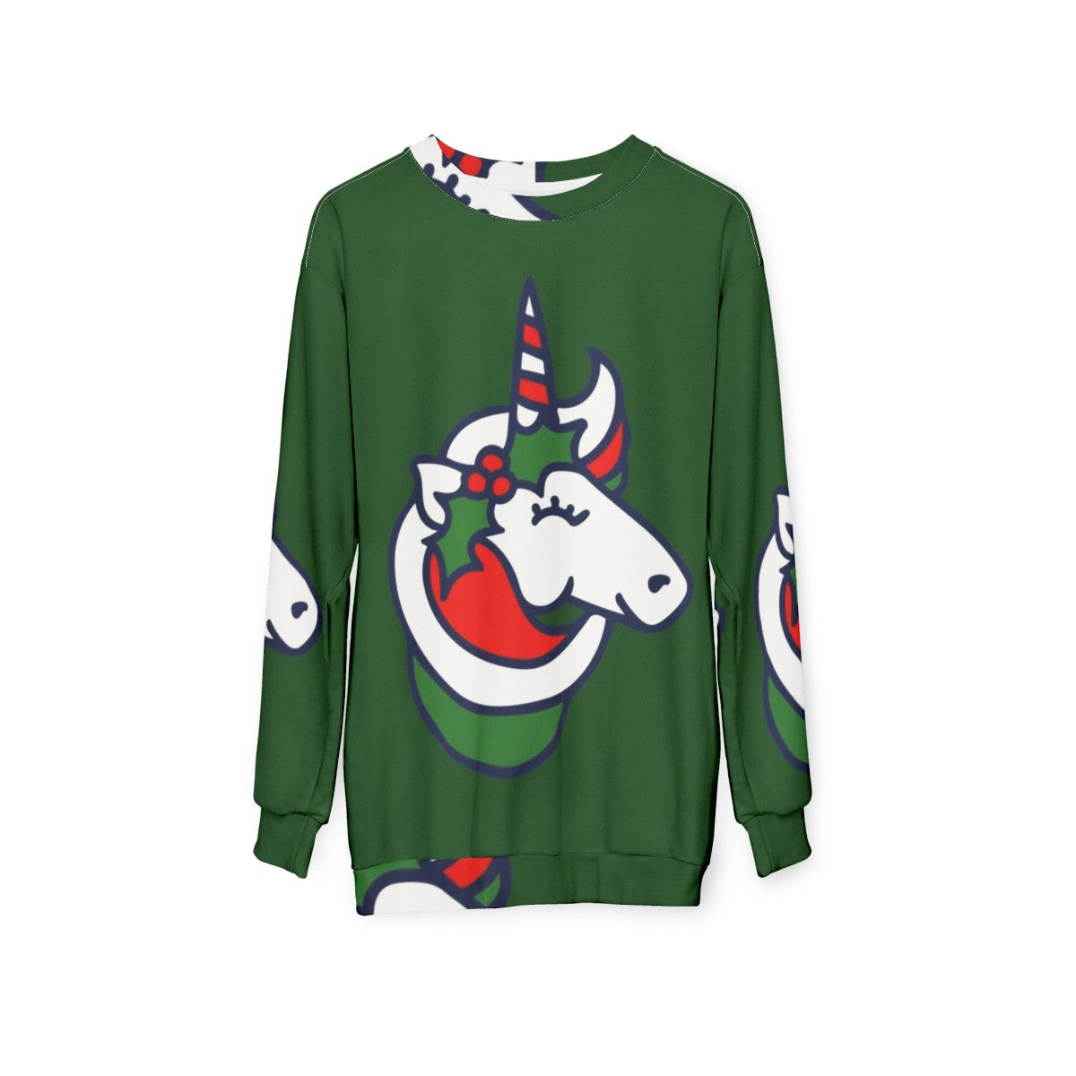 Christmas Unicorn Sweatshirt - Festive Clothing with Magical Animals - hanging