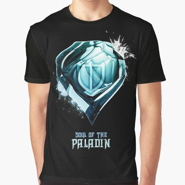 Final Fantasy XIV "Soul of the PLD" Graphic T-Shirt featuring the Paladin class crystal and sword and shield