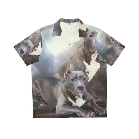 American Bully Hawaiian Shirt with Custom Dog Painting