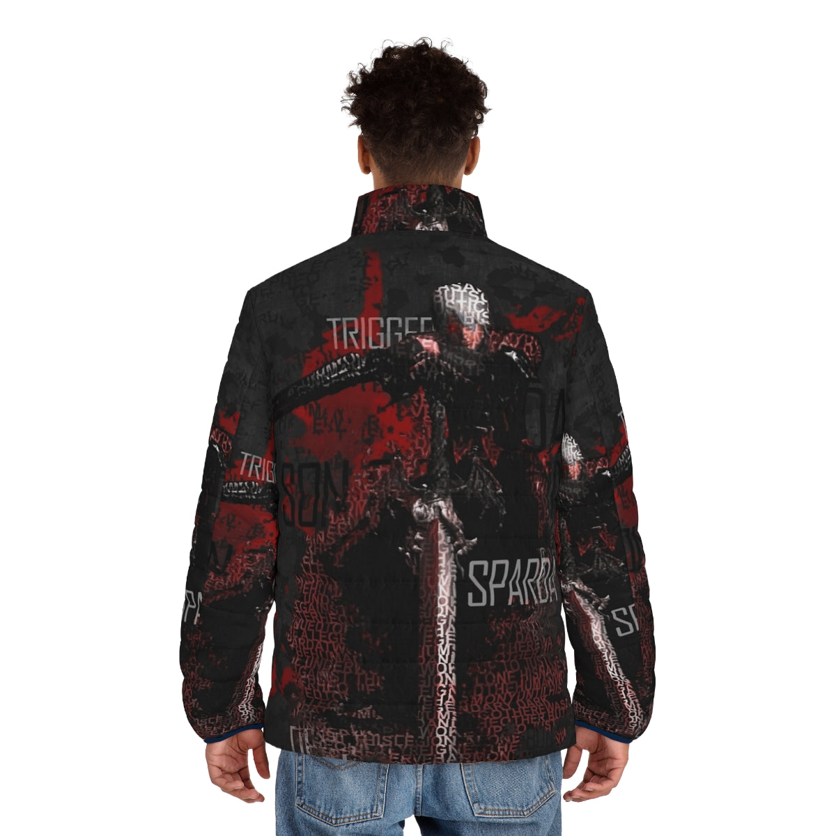 Devil May Cry 1 Devil Hunter Puffer Jacket featuring Dante inspired design - men back