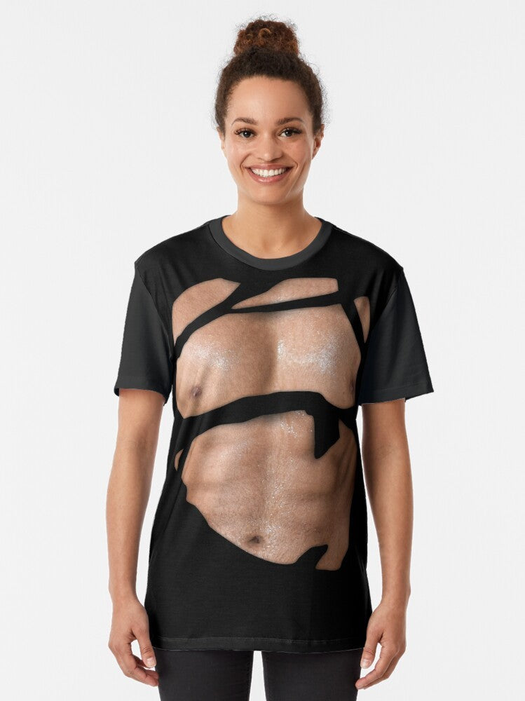 Dicky ripped graphic t-shirt with bold, shredded design - Women