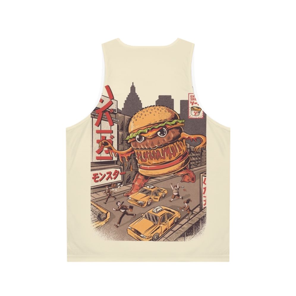 Burgerzilla anime-inspired unisex tank top - Back