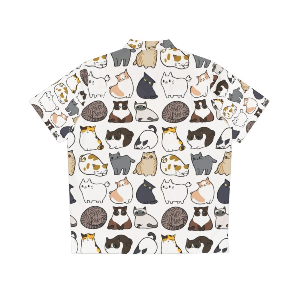 Colorful Hawaiian shirt featuring a vibrant cat print pattern - Back