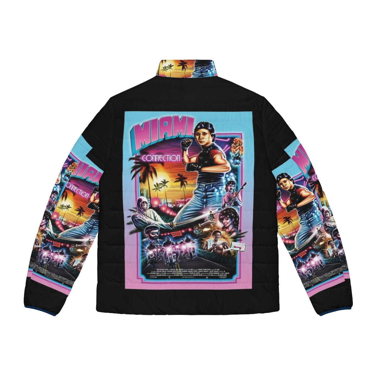 Miami Connection Puffer Jacket featuring iconic B-movie martial arts style - Back