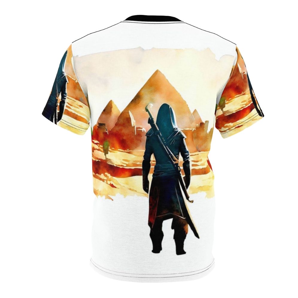 Assassins Creed Inspired AOP T-Shirt featuring Egypt Game Imagery - Back