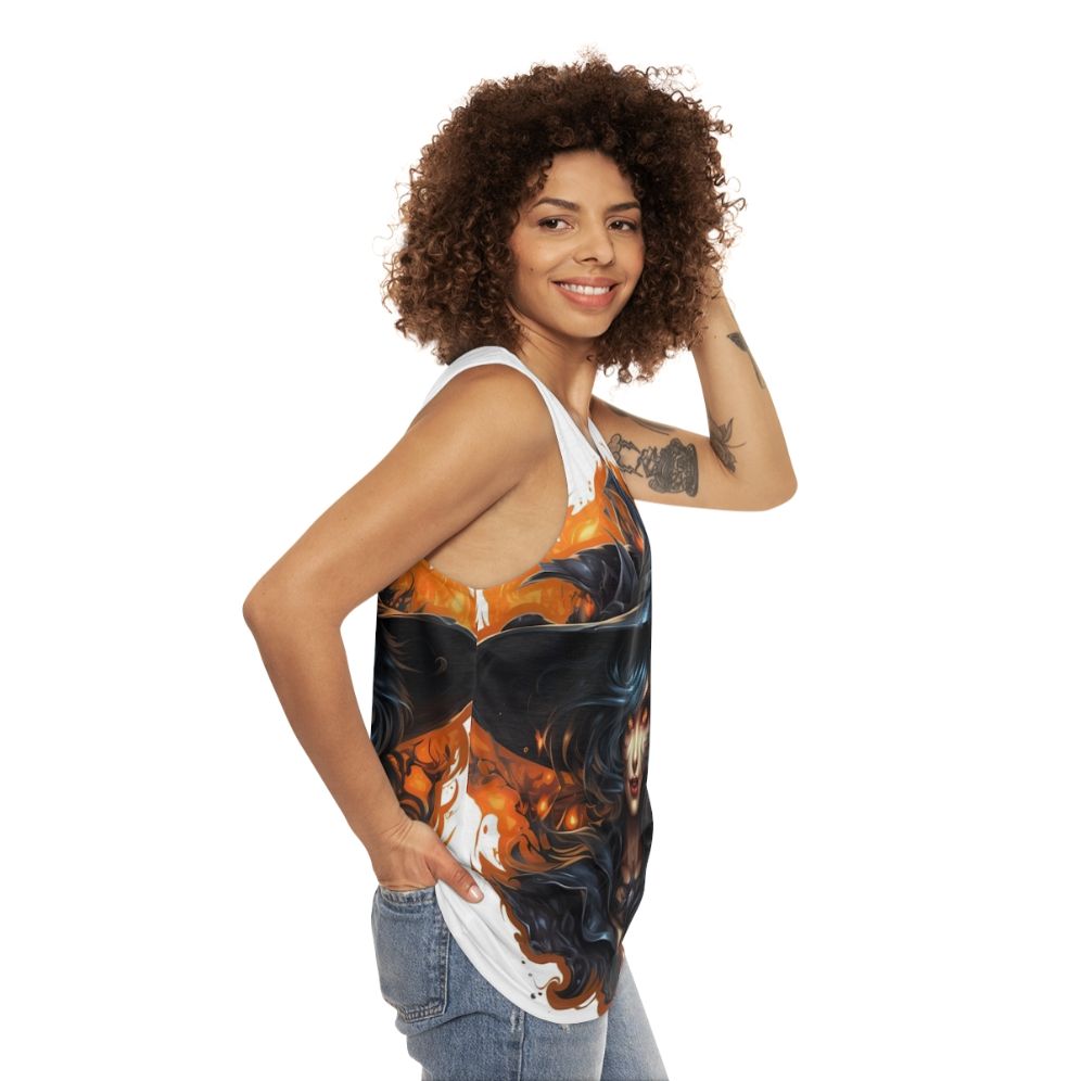 Creepy witch Halloween unisex tank top - women side