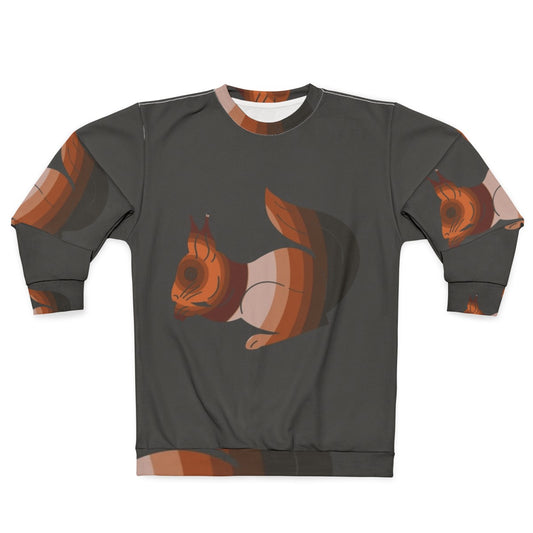 Legendary squirrel animal graphic on a colorful sweatshirt