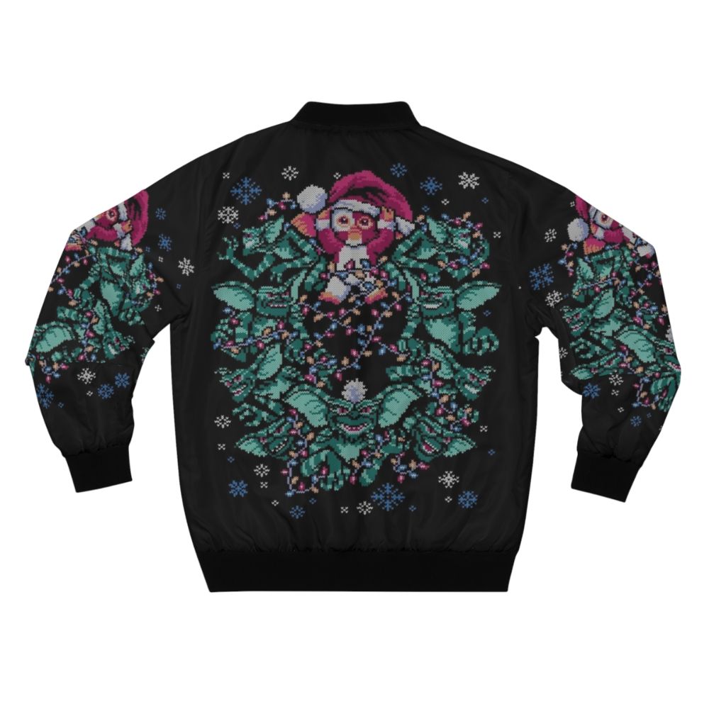 Gremlin Christmas Bomber Jacket, Retro 80s Gremlins Holiday Wear - Back