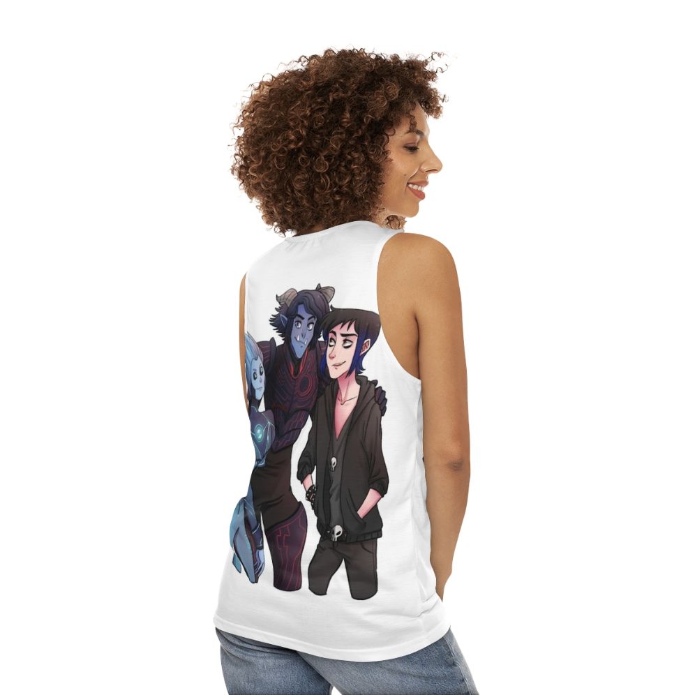 Trollhunters Unisex Tank Top featuring Jim Lake Jr., the troll hero - women back