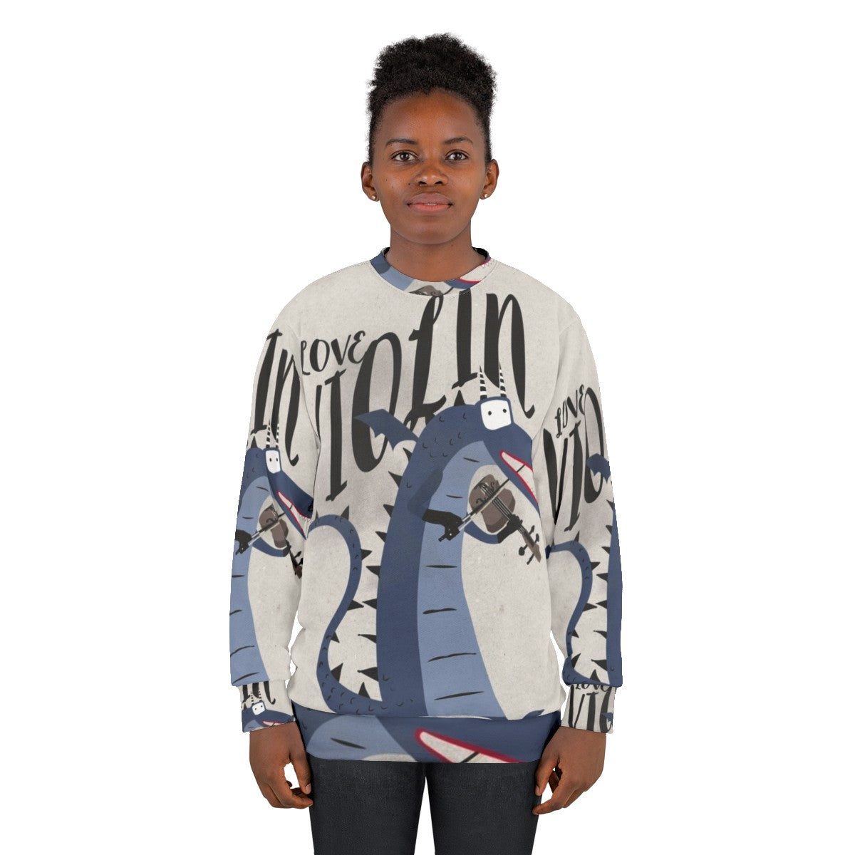 Blue Dragon Violinist Sweatshirt - women