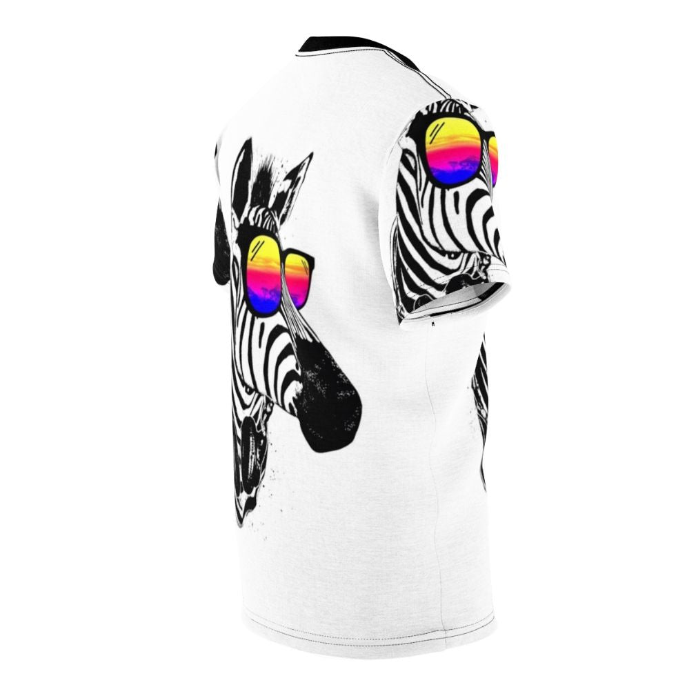 Fashionable zebra animal print t-shirt with a cool, wild design - men right