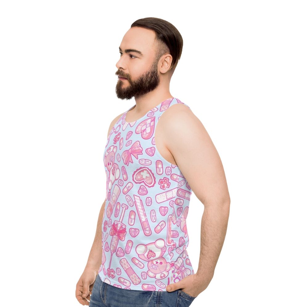 Pastel Goth Creepy Cute Medical Themed Sickly Sweet Tank Top - men side