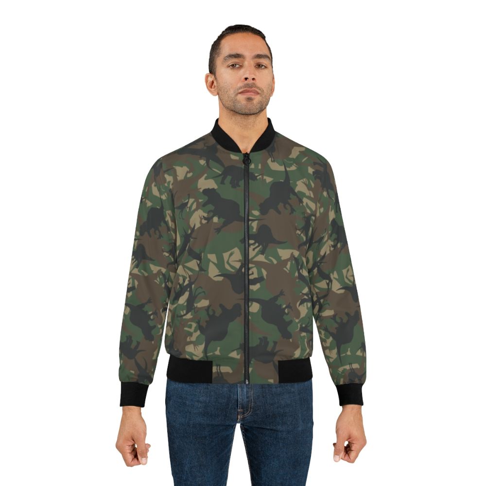 Camouflage dinosaur military-style bomber jacket - Lifestyle