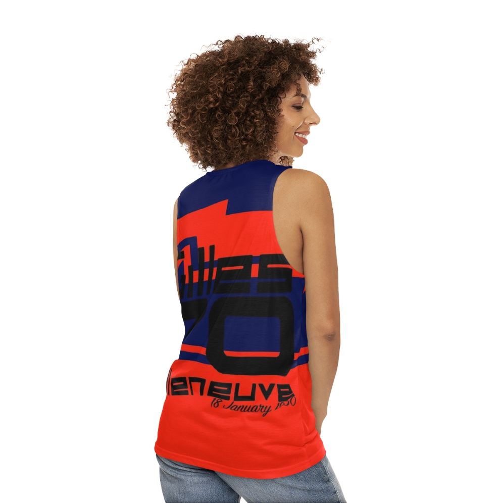 Gilles Villeneuve Ferrari Formula One Tribute Unisex Tank Top - women back