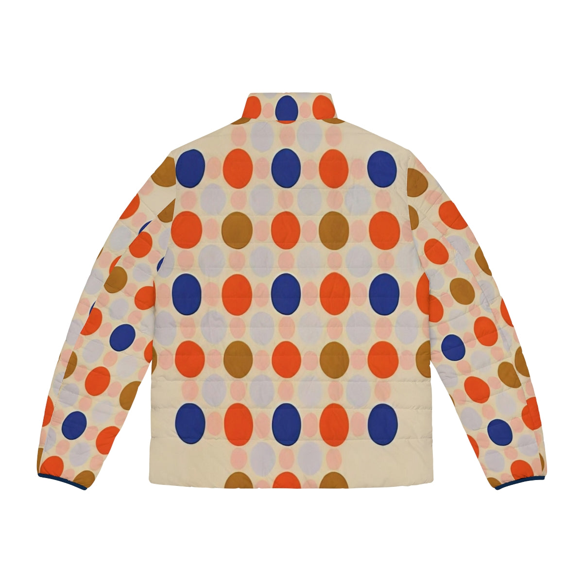 Thomas Downing inspired puffer jacket with vibrant colors and abstract patterns - Back