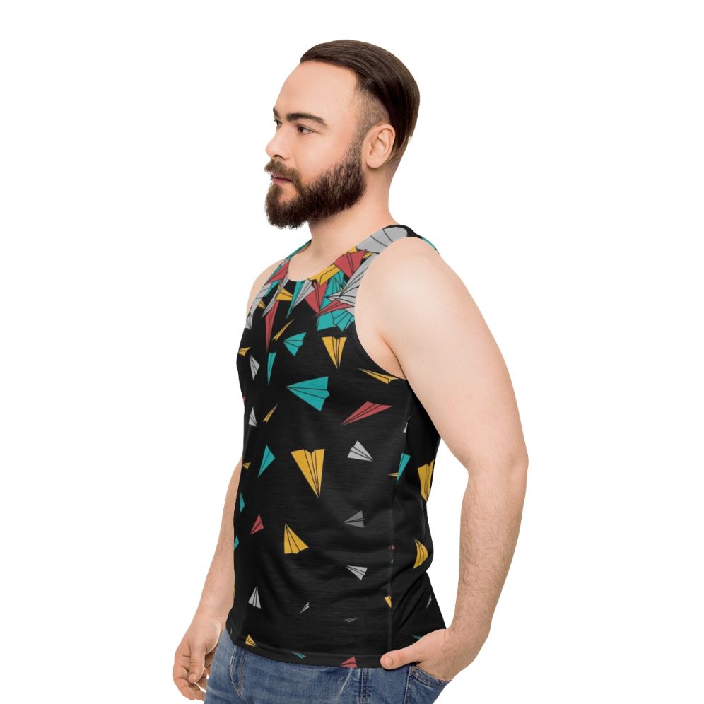 Geometric Paper Plane Tank Top - men side